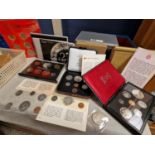 Sets of Uncirculated Canadian Coins 1965, 1970, 1975 and 1977, 1992 Reserve Bank of New Zealand Proo