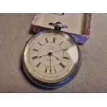 J Boothman of Halifax Hallmarked Chester Silver Chronograph Pocket Watch - 169g