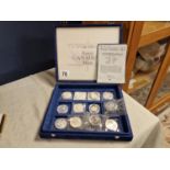 Set of Twelve Royal Canadian Mint Proof Finish 925 Silver Dollars 1967-2001 - 372.03g total includin