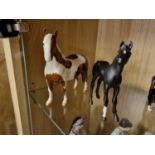 Beswick Skewbald Pinto Horse Figure + Royal Doulton Foal