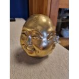 Gilded Multi-faced Chinese Buddha Figure w/character marks to base