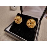 9ct Gold Pair of Double Row Knot Stud Earrings