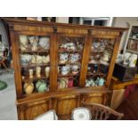 Large Walnut Veneer Inverted Bow Front Display Cabinet - purchased from Websters