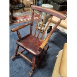 Child's Antique Oak Rocking Chair