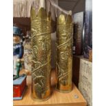 Pair of WWII Well Crafted Trenchart Bullet Shells - Militaria Interest