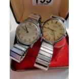 Pair of Vintage 1950's Gents Designer Watches w/flexi straps - one Wostok (working at time of photos