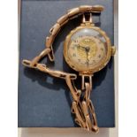 Antique Swiss Made Lenroc 9ct Gold Ladies Cocktail Watch + 9ct Strap (split) - 15.9g