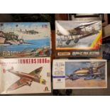 Collection of Four Airplane/Aviation/Bi-Plane Model Kits inc Italerei, Matchbox and Hasagewa