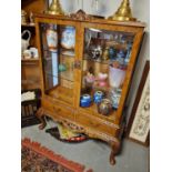 Antique Walnut Display Cabinet w/lovely Queen Anne leg detail