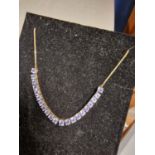 9ct Gold & Tanzanite (4.5cts of weight) Necklace/Chain - 7.45g