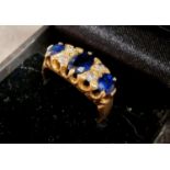 18ct Gold, Sapphire and Diamond Dress Ring, size N, 3.8g
