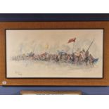 Large English Civil War/Knights Art Piece on Board by Ben Maile - 69x120cm