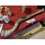 Antique East India Company Afghan Jezail Long Arm Flintlock Musket with Mother-of-Pearl Decoration -