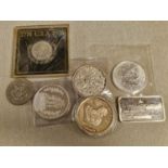 Group of USA/American Silver Proof Coins + a Quarter and Half Dollar - 163g