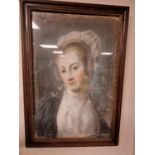Box-Framed Victorian Oil on Canvas of a Young Lady