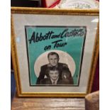 Framed Signed Autograph Tour Promo fr Abbott & Costello Memorabilia - late 1950's