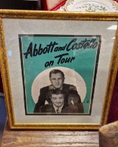 Framed Signed Autograph Tour Promo fr Abbott & Costello Memorabilia - late 1950's