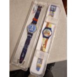 Pair of Swatch Designer Watches - Titi Parisien 1998 & Van Gogh Arles Bedroom