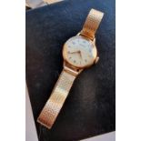 Swiss Vertex 9ct Gold Ladies Cocktail Watch w/9ct Strap - weight 22.3g