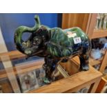 Vintage Canadian Blue Mountain Pottery Elephant - L approx 37cm, H approx 28cm