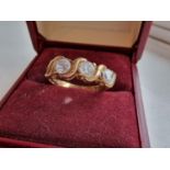 9ct Gold Three-Stone Dress Ring, n+0.5, 2.53g