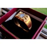 Gents 18ct Gold and Diamond Signet Ring, 10.56g