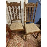 Pair of 1930's Oak Vintage Hall Chairs