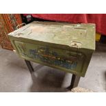 WWII Military Ammuniton Box Repurposed as Table - Militaria