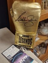 Boxing Collectable Memorabilia - Signed Anthony Joshua Golden Glove + the 2017 Klitschko vs Joshua T