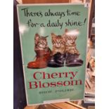 Vintage Cherry Blossom Kitten Cat Shoe Polish Printed Metal Sign, by Chiswick Products of London - 4