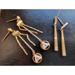 Two Pairs of Gold and Diamond Earrings - Carat weight tbc and total weight 8.55g