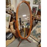 Free-Standing Vintage Cheval Oval Mirror
