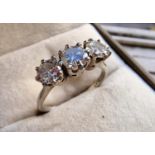 Platinum & Brilliant-Cut Diamond Ring - approx 2-2.2ct of Diamonds, size O and 3.9g