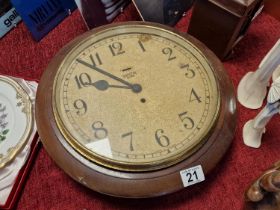 Smith 8 Day Railway Fusee Clock with Wall Mounting - diameter 40cm, mechanism 24cm x 23cm x 6.5cm