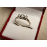 Platinum & Triple Diamond Wedding Ring - approx 1ct worth of diamonds,4.55g, size Q