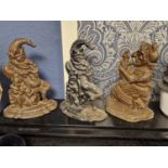 Trio of Punch and Judy Cast Iron Door Stops