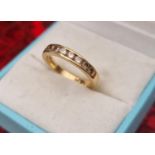 18ct Gold & Diamond Half Band Eternity Ring, size L and 2.84g