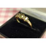 9ct Gold, Diamond and Green Peridot Dress Ring, size P and 2.4g