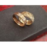 Pair of 9ct Gold Wedding Bands - sizes L and O, total 6.05g