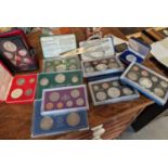 Collection of Ten Cased Canada. New Zealand and Gibraltar Currency Coin Set