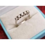 14ct White Gold Ring with 5 Diamonds, size K and 3.14g