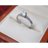 18ct White Gold Brilliant Cut Diamond Engagement Ring - 0.5ct Stone with certification