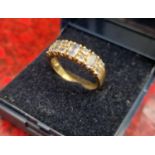 9ct Gold and Amethyst Half-Eternity Ring - size P, 3.1g
