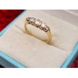 18ct Gold, 5-Diamond and Platinum Ring, size M and 1.93g