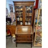 Two Part 1930's Oak Bureau Bookcase