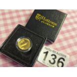 Hatton Garden 50th Anniversary of the Moon Landings Quarter Sovereign Gold Coin - 2g