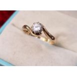 9ct Gold & Diamond (approx 0.45ct) Ring, size M and 2.12g