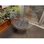 Original early 1960's Harry Bertoia Chrome Framed and Leather Armchair