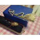 Pair of Silver 925 Celtic Pin Brooches + Decorative Gold-Plated Tin Pin0