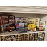 Collection of 18 Boxed Die Cast Buses and Trucks inc Matchbox, Vanguard etc